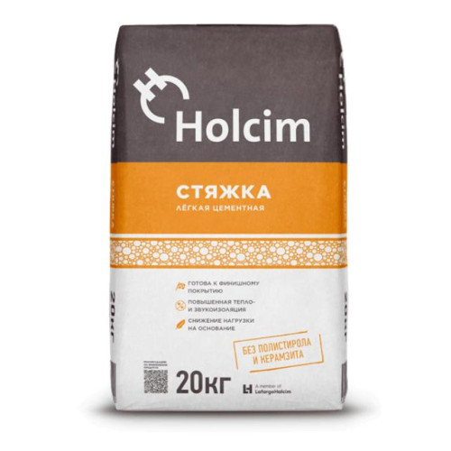 Смесь для полов цементная Holcim Стяжка легкая серый 20кг