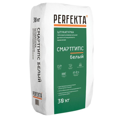 Штукатурка гипсовая Perfekta Смартгипс белый 30кг