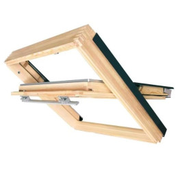 Окно мансардное дерево, лак ручка сверху Fakro AHRD B8 Standart 114*140см