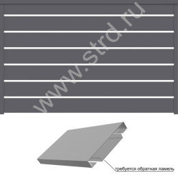 Ламель Texas лицевая 125 0.5мм Satin matt RAL 7024 (серый) Grand Line