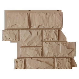 Сайдинг виниловый CаnadaRidge Камень Бежевый 500*500мм