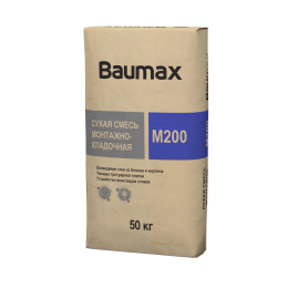 Кладочная смесь цементная Baumax монтажно-кладочная М200 серый 50кг
