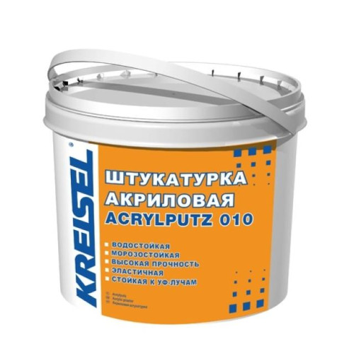 Декоративная штукатурка акриловая Kreisel 010 AKRYLPUTZ "короед" 2мм/3мм группа2 25кг позиция под заказ