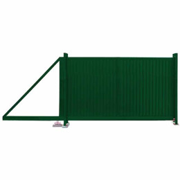 Ворота откатные модульная панель Эстет 2м 3.5м RAL 6005 (зеленый) Grand Line