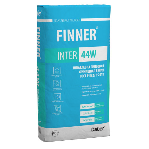 Шпаклевка гипсовая Dauer FINNER EXTER 44 W белый 20кг