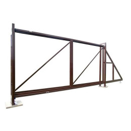 Ворота откатные каркас Colority Zinc 2м 4м RAL 8017 (коричневый) Grand Line
