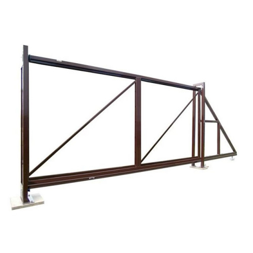Ворота откатные каркас Colority Zinc 2м 4м RAL 8017 (коричневый) Grand Line