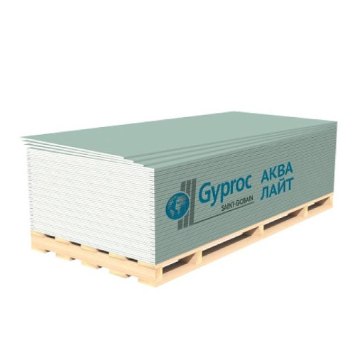 Гипсокартон ГКЛВ (влагостойкий) Gyproc Аква лайт 9,5мм 2500*1200мм