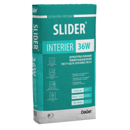 Штукатурка гипсовая Dauer SLIDER INTERIER 36W универсальная белый 30кг
